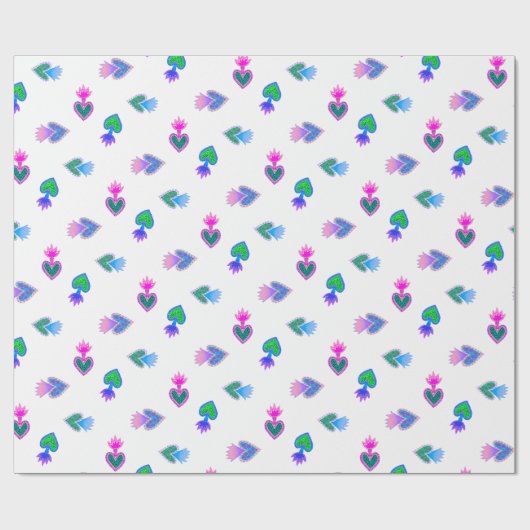 Katholisches Heiliges Herz White Geschenkpapier (Flach)