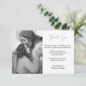 Katholisches Heiligherz Jesus Beerdigung Beileid Dankeskarte (Stehend Vorderseite)