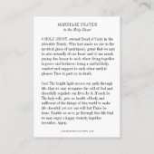 Katholisches Heiratsgebet Hochzeit Gold Platzkarte (Rückseite)