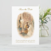 Katholisches Hochzeit Elegant Termin vormerken Save The Date (Stehend Vorderseite)