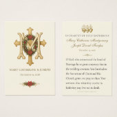 Katholisches Hochzeitsgeschenk mit Marienmonogramm (Vorne & Hinten)