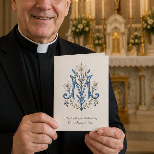 Katholisches Hochzeitskarten-Set mit Marianischem  Karte