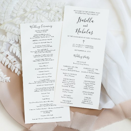 Katholisches Hochzeitsprogramm Isabella mit Messe