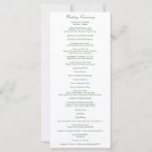 Katholisches Hochzeitsprogramm mit Messe von Megan (Rückseite)