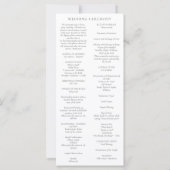 Katholisches Hochzeitszeremonie-Programm von Krist (Rückseite)