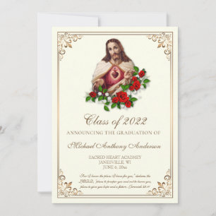 Katholisches Jesus Elegantes Religiöses Abschluss Einladung
