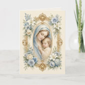 Katholisches Kind Jesus Gesegnete Mutter Floral Dankeskarte (Vorderseite)