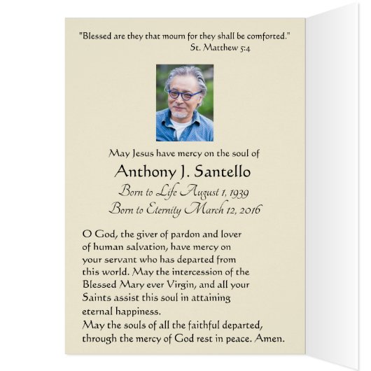 Katholisches Kind Jesus mit Dove Beerdigung Danke (Innen (Links))