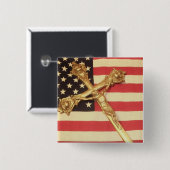 Katholisches Kruzifix über Button (Vorne & Hinten)