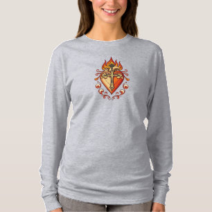 Katholisches Langarm-Shirt für Frauen Sacred Heart T-Shirt