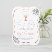 Katholisches Mädchen der ersten Kommune Einladung (Stehend Vorderseite)