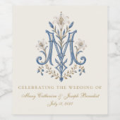 Katholisches Marianisches Monogramm Gesegnete Mari Weinetikett (Einzelnes Label)