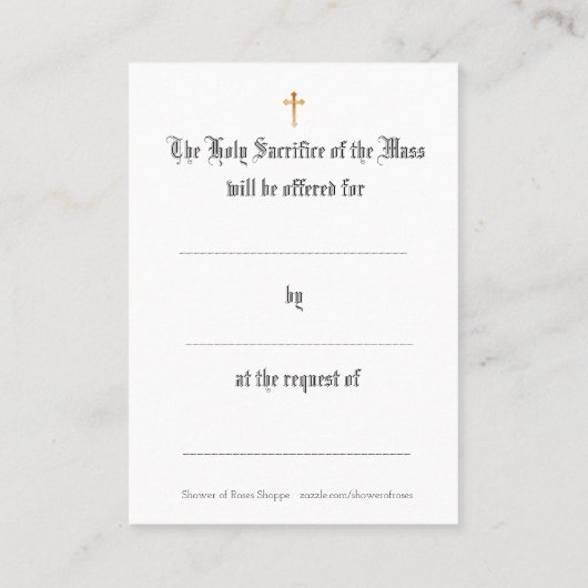 Katholisches Massen-anbietenQueen Mary Jesus Visitenkarte (Rückseite)