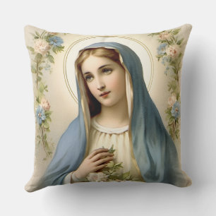 Katholisches Religiöses Gesegnetes St. Maria Flora Kissen
