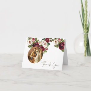 Katholisches Rosen Hochzeit Mary & Joseph Dankeskarte