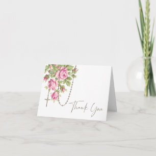 Katholisches Rosenrosenkranz-Begräbnis Beileid Mit Dankeskarte