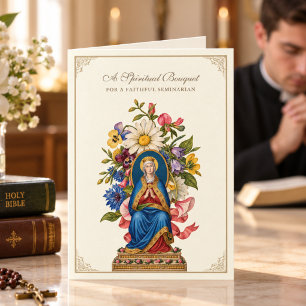 Katholisches Seminaristen-Spiritual-Bouquet-Gebet  Feiertagskarte