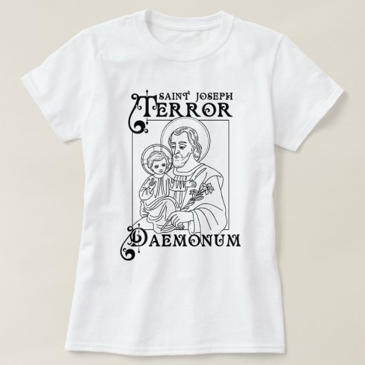 Katholisches Shirt St. Joseph Terror von Dämonen (Design vorne)