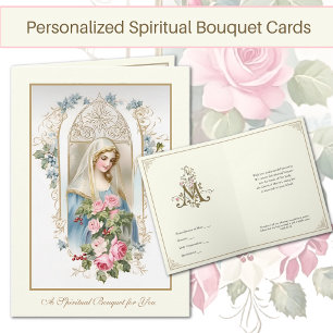 Katholisches spirituelles Bouquet-Gebetsrosen Feiertagskarte
