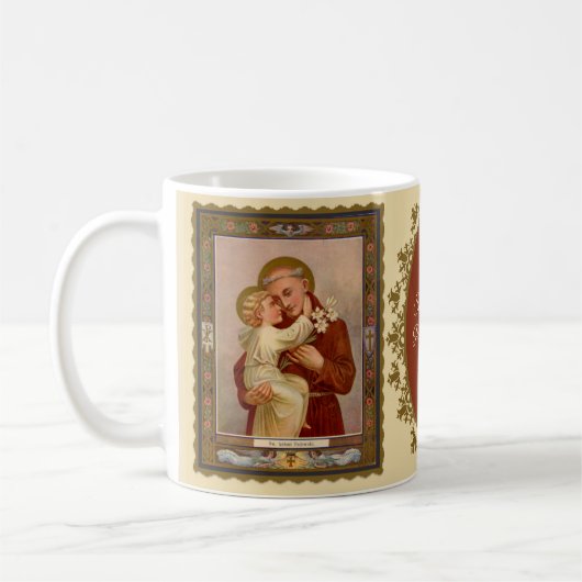 Katholisches St Anthony von Padua-Baby Jesus Kaffeetasse (Links)