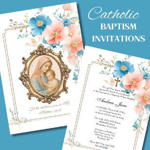Katholisches Taufblumen Jesus gesegnete Mutter Ein Einladung