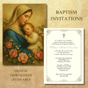 Katholisches Taufritual Mariä und Jesus Einladung