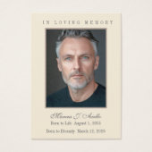 Katholisches Totenmemoriam-Gebetsfoto (Vorderseite)