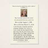 Katholisches Trauergebet zur Beerdigung von Maria (Rückseite)