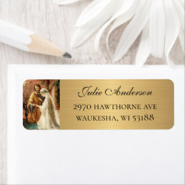 Katholisches Verlöbnis Maria und Josef Gold Metall