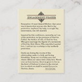 Katholisches Verlobungs-Umwerbungs-Gebets-heilige Visitenkarte (Rückseite)