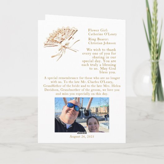 katholisches Viktorianisches Fan-Hochzeitsprogramm Programm (Rückseite)