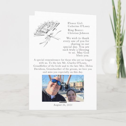 katholisches Viktorianisches Fan-Hochzeitsprogramm Programm (Rückseite)