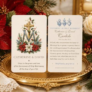 Katholisches Weihnachts-Hochzeits-Poinsettien-Gebe Visitenkarte