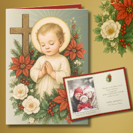 Katholisches Weihnachtsfoto mit Jesuskind Feiertagskarte