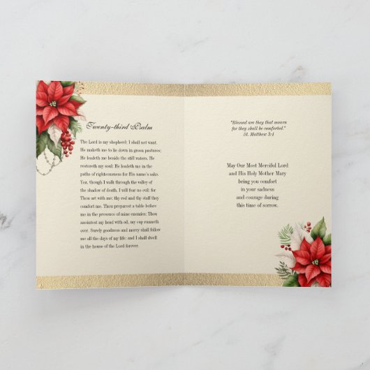 Katholisches Weihnachtsgebäck - Beileid Condolence Karte (Innenseite)