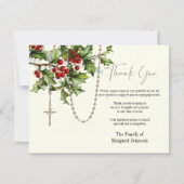 Katholisches Weihnachtsrosar-Beileid Dankeskarte (Vorderseite)