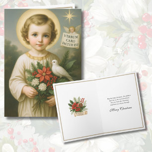 Katholisches Weihnachtsstern-Hl. Jesuskind Feiertagskarte