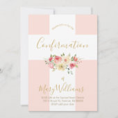 Katholisches Weißkreuz und Blume Bestätigung Einladung (Vorderseite)