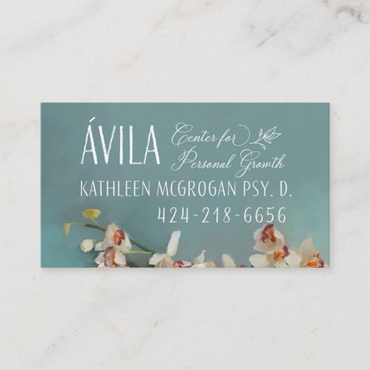 Kathy Custom Business Card Blue Orchid Visitenkarte (Vorderseite)