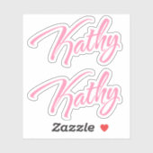 Kathy Name in Pink x2 Aufkleber (Blatt)