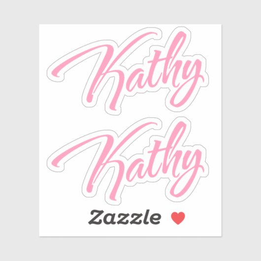Kathy Name in Pink x2 Aufkleber (Blatt)