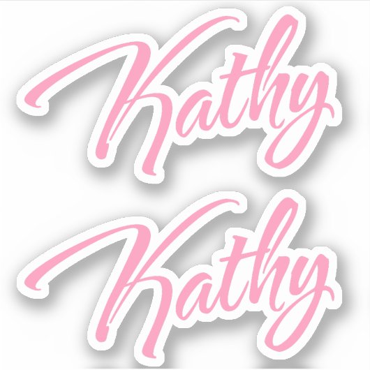 Kathy Name in Pink x2 Aufkleber (Vorderseite)