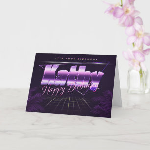 Kathy Name Vorname lila retro Karte Geburtstag