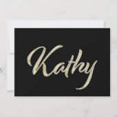 Kathy white gold Handwriting Karte (Vorderseite)