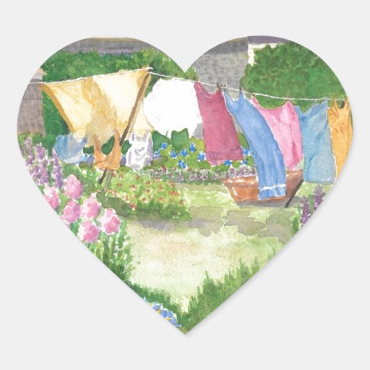 Kathy's Wäscherei auf Monhegan ist Mir Herzsticker Herz-Aufkleber (Vorderseite)