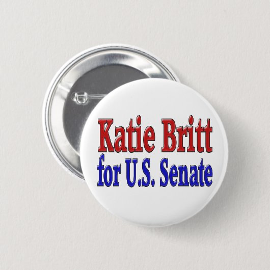 Katie Britt für Senat mit rot-blauem Text Button (Vorne & Hinten)