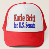 Katie Britt für Senat mit rot-blauem Text Truckerkappe (Vorderseite)