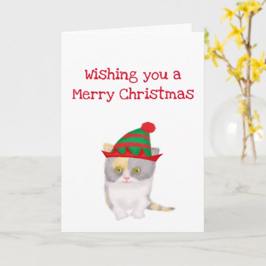 Katie kitten wünscht dir eine fröhliche Weihnachts Karte (Gelbe Blume)