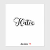 Katie Name - Handgeschriebene Kalligrafie Aufkleber (Blatt)