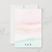 Katie - Pastel Watercolor Wedding RSVP Karte (Rückseite)